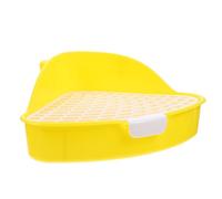 OSOLADY Bac à Litière Triangulaire pour Petits Animaux, Toilettes pour Lapins, Cochons D’Inde et Hamsters, Plastique Jaune, Pot de Propreté Tiroir, Boîte à Toilettes Pratique
