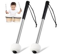 OSOLADY Baguettes de Batterie en Acier Inoxydable Embout Feutre, Lot de 2, Adaptées la Pratique Grosse Caisse pour Jeunes Musiciens