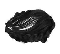 OSOLADY Bandeau Tressé En Cheveux Synthétiques Pour Femme Postiche à Frange Accessoire De Coiffure Coiffure Instantanée Fêtes Sorties Coloris Naturel Noir