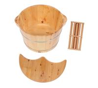 OSOLADY Bassine Pieds en Bois de Cèdre Épais Couvercle et Masseur, Bain de Pieds Isolant, Pratique pour Usage Domestique, Soin Relaxant et Amélioration Circulation Sanguine, 1 Pièce