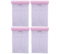 OSOLADY Bloc de 4 carnets de factures professionnelles : Carnet de reçus pour petites entreprises - Registre des commandes sans carbone en 2 exemplaires - Suivi des factures en double pour boutiques