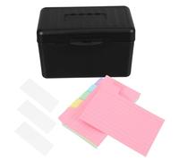 OSOLADY Boîte de Classement pour Fiches D'index Noire avec 100 Fiches Bristol 3x5 Pouces Multicolores, Étiquettes Autocollantes Blanches Incluses, Rangement Sécurisé pour Bureau