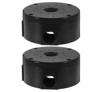 OSOLADY Boîte de Jonction Ronde Étanche en Plastique Noir Diamètre 10 Mm pour Accessoires et Caméra de Sécurité, Rangement et Dissimulation des Câbles Murale, Pack de 2