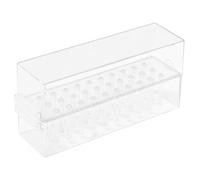 OSOLADY Boîte de Rangement Transparente pour Porte-embout de Perceuse à Ongles en Abs 30 Trous, Organisateur de Têtes de Polissage pour Usage Personnel Domicile