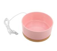 OSOLADY Bol d'eau Chauffant Électrique Rose Gamelle Chauffante USB Taille S 350 ML pour Animaux de Compagnie Usage Extérieur Hiver pour Chats et Chiens