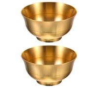 OSOLADY Bols Décoratifs Multifonction en Laiton Doré Lot de 2 Style Chinois Vintage, Bol D'offrande Résistant à L'usure, Maison Temple