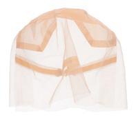 OSOLADY Bonnet de Postiche Filet à Cheveux Confortable Beige en Dentelle Sangle Élastique Ajustable, Tissu Solide Colle, pour Femmes