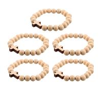 OSOLADY Bracelet 5 perles avec croix - Bracelet chapelet extensible pour homme - Bijou religieux avec croix, symbole de foi et de prière, idéal pour un anniversaire ou Pâques