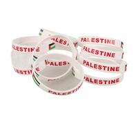 OSOLADY Bracelets en Silicone Drapeau de Palestine, Lot de 10 Pièces, Taille Élastique Unisexe, Couleurs Nationales Rouge, Vert, Noir et Blanc, Accessoires pour Supporters Sportifs