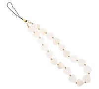 OSOLADY Breloque de Téléphone en Perle Blanche Forme Cœur, Porte-clés Chic et Simple en Coquillage, Accessoire Décoratif Polyvalent pour Tout Type de Téléphone Portable