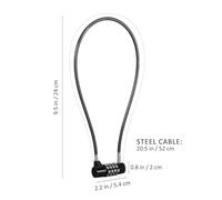 OSOLADY Cadenas à Combinaison à 4 Chiffres avec Câble Acier, Antivol Robuste pour Vélo et Casiers, Serrure Sécurisée pour Valise, Boîte à Outils et Portail Extérieur, Usage Polyvalent