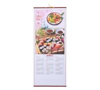 OSOLADY Calendrier chinois 2027 : Calendrier mural Feng Shui avec le signe du zodiaque de la Chèvre, décoration asiatique pour le Nouvel An lunaire et la Fête du Printemps, pendentif de porte de