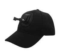 OSOLADY Casquette de Baseball Casquette Sport Noire avec Support de Caméra Intégré, Clip de Fixation Rapide Tissu Respirant Ventilé, Taille Réglable Compatible Caméra Sportive
