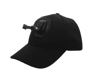 OSOLADY Casquette de Baseball Casquette Sport Noire avec Support de Caméra Intégré, Clip de Fixation Rapide Tissu Respirant Ventilé, Taille Réglable Compatible Caméra Sportive