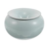 OSOLADY Cendrier Chinois en Céramique Élégante avec Couvercle Entonnoir Bleu Coupe-Vent pour Fumeurs en Salle d'Étude et Bureau Décoratif
