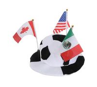 OSOLADY Chapeau de déguisement de ballon de football : coiffe en peluche aux couleurs du drapeau américain - accessoire original pour les fans de sport, idéal pour les fêtes d’Halloween