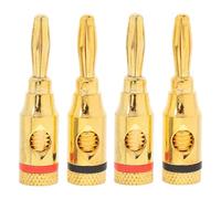 OSOLADY Connecteurs de Câbles D'enceintes Fiches Bananes Plaquées Or en Alliage de Zinc pour Audio Domestique, Connexion Rapide et Application Polyvalente, Pack de 4 Pièces