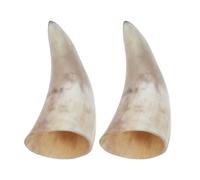 OSOLADY Corne à Boire Viking en Corne Naturelle de Bœuf, Lot de 2 Pièces, Style Vintage, Solide et Décorative, pour Bar à Domicile ou Reconstitutions Historiques