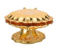 OSOLADY Coupe à fruits décorative en forme de coquillage, plat en métal avec couvercle et piédestal, idéal pour un mariage, une décoration intérieure de style bord de mer ou comme centre de