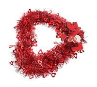 OSOLADY Couronne de Cœur Rouge Facile à Installer pour Porte D'entrée, Décoration Suspendue Romantique Matériau PP et Pet pour Mariage et Fête