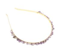 OSOLADY Couronne De Mariage Naturel Bandeau Élégant Pour Mariée Accessoire De Cheveux Unique Pour Fêtes Et Événements Fait Main Avec Pierres De Cristalaméthyste Simple