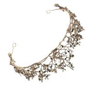 OSOLADY Couronne De Mariée Ornée Pierres Précieuses Taille Unique Style Baroque Adulte Cérémonie Mariage Et Soirée Accessoire Élégant Noir Ancien Bronze