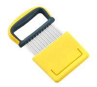 OSOLADY Couteau Coupe-Frites Ondulé en Acier Inoxydable, Trancheuse à Vague Jaune, Outil de Découpe pour Pommes de Terre et Carottes, Ustensile Cuisine Manuel Compact pour Usage Domestique