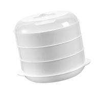 OSOLADY Cuiseur Vapeur Micro-ondes à 3 Couches en Pp Couvercle, Panier Vapeur Blanc pour Légumes et Préparation de Repas Facile à Entretenir Poignées Ergonomiques