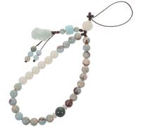 OSOLADY Dragonne de Téléphone Style Chinois Verte Pendentif | Perles Bodhi et Pierre D’agalmatolite Shoushan, Facile à Fixer et Retirer, Anti-chute pour Consoles et Porte-clés