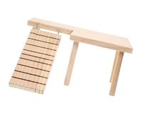 OSOLADY Échelle en Bois Pratique pour Cage Hamster et Cochon d'Inde, Plateforme d'escalade Khaki pour Aménagement Intérieur et Développement de L'équilibre