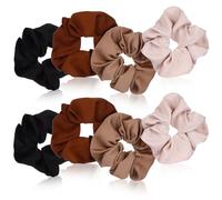 OSOLADY Élastiques à Cheveux Confortables et Pratiques en Lin Réversible Lot de 8 pour Femmes pour Écrire ou Se Laver le Visage