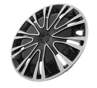 OSOLADY Enjoliveur Décoratif pour Roue de Voiture 16 Pouces en Polypropylène Argenté et Noir, Cache-moyeu Résistant Adapté à Jantes Automobiles, Accessoire Auto pour Relooking Extérieur