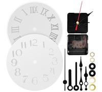 OSOLADY Ensemble de 2 Moules en Silicone pour Horloge en Résine Mécanisme D'horlogerie à Piles, Aluminium, Facile à Démouler, pour Décoration Murale
