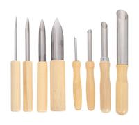 OSOLADY Ensemble de 8 emporte-pièces pour poterie : outils de sculpture en argile en acier inoxydable avec manches en bois - emporte-pièce portable pour la création et la sculpture de poteries