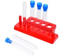 OSOLADY Ensemble de Tubes à Essai Expérimentaux 12 Pcs 15x100 Mm avec Bouchons Assortis et Support Rack 2 Pcs pour Apprentissage Scientifique Garçon et Filles, Stockage Couleur Aléatoire