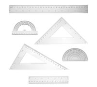 OSOLADY Ensemble Géométrie 6 Pièces pour Étudiants Règle Ps Légère et Rapporteur Angle Précis, Rentrée Scolaire Dessin Technique