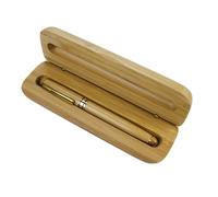 OSOLADY Ensemble Stylo Signature Gel Léger 1 Pièce en Bambou avec Boîte Présent, Stylo de Bureau Fluide pour Fournitures Scolaires, Écriture Douce et Usage Maison Bureau