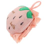 OSOLADY Éponge De Bain Exfoliante En Filet Pouf De Bain 1 Grosse Taille Double Face Motif Fraise Pour Corps Usage Quotidien Emballage Individuel