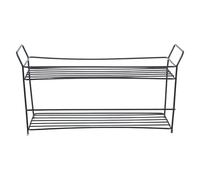 OSOLADY Étagère de Rangement à 2 Niveaux pour Salle de Bain, idéale pour Coiffeuse, Maquillage et Serviettes. Convient pour la Salle de Bain ou la Cuisine. Couleur : Noir. Dimensions : 34,5 cm x