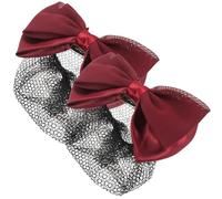 OSOLADY Filet à Cheveux et Nœud pour Chignon Rouge, Lot de 2 Accessoires Coiffure pour Infirmière et Usage Quotidien Femme