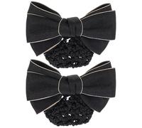 OSOLADY Filet à Cheveux Professionnel 2pcs avec Nœud Simple en Matériau Composite Noir, Maintien Ferme pour Occasions Décontractées et Formelles