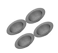 OSOLADY Filtre à Évier Cuisine en Acier Inoxydable 4pcs, Crépine de Drainage Facile à Installer, Récupérateur de Cheveux pour Évier et Lavabo Noir, Prévention des Obstructions