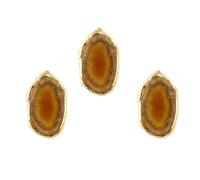 OSOLADY Finition Soignée Ensemble de 3 Pendentifs Design Mini Anneau Suspendu en Agate Rouge Bord Doré pour Bijoux, Colliers et Carillons Décoratifs