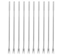 OSOLADY Fourchette à Huitre en Acier Inoxydable, Fourchette à Fruits de Mer Multifonctions, Set de 10 Pièces pour Gratter L'ail, Ustensile Cuisine Inox Argenté