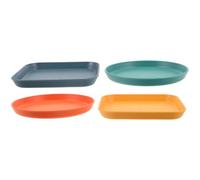 OSOLADY Gamelle Plate pour Chat Assiette pour Chats Nourriture Plat Peu Profond PP Lot de 4 Petits Animaux et Chiots
