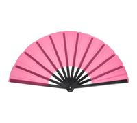 OSOLADY Grand éventail Pliant Rose Rouge pour la Danse, avec Baleines en Plastique Robustes, idéal pour Les applaudissements Lors des Danses carrées et la décoration de fêtes.