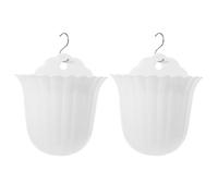 OSOLADY Jardinières murales pour Plantes d'intérieur 2 pièces Blanches en Plastique avec Trou, faciles à Utiliser pour décoration Murale de Fleurs et Cactus