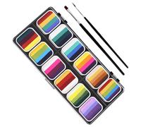 OSOLADY Kit de Maquillage Visage Corps 12 Couleurs Dégradé Peinture Corporelle Lavable Palette Mate et Nacrée avec 2 Pinceaux Adapté Garçon et Filles et Adultes Carnaval et Halloween