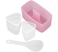 OSOLADY Kit de Moules à Sushi Multi-couches en Pp Réutilisable avec Pelle, Moule à Riz Rectangulaire et Triangulaire pour Préparation DIY Lors de Réunions Familiales