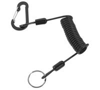 OSOLADY Lanière à Ressort Rétractable 1,2 M Noire, Corde de Sécurité Portable Robuste pour Pêche et Kayak, Rallonge Sécurisée Multifonction pour Matériel de Plein Air
